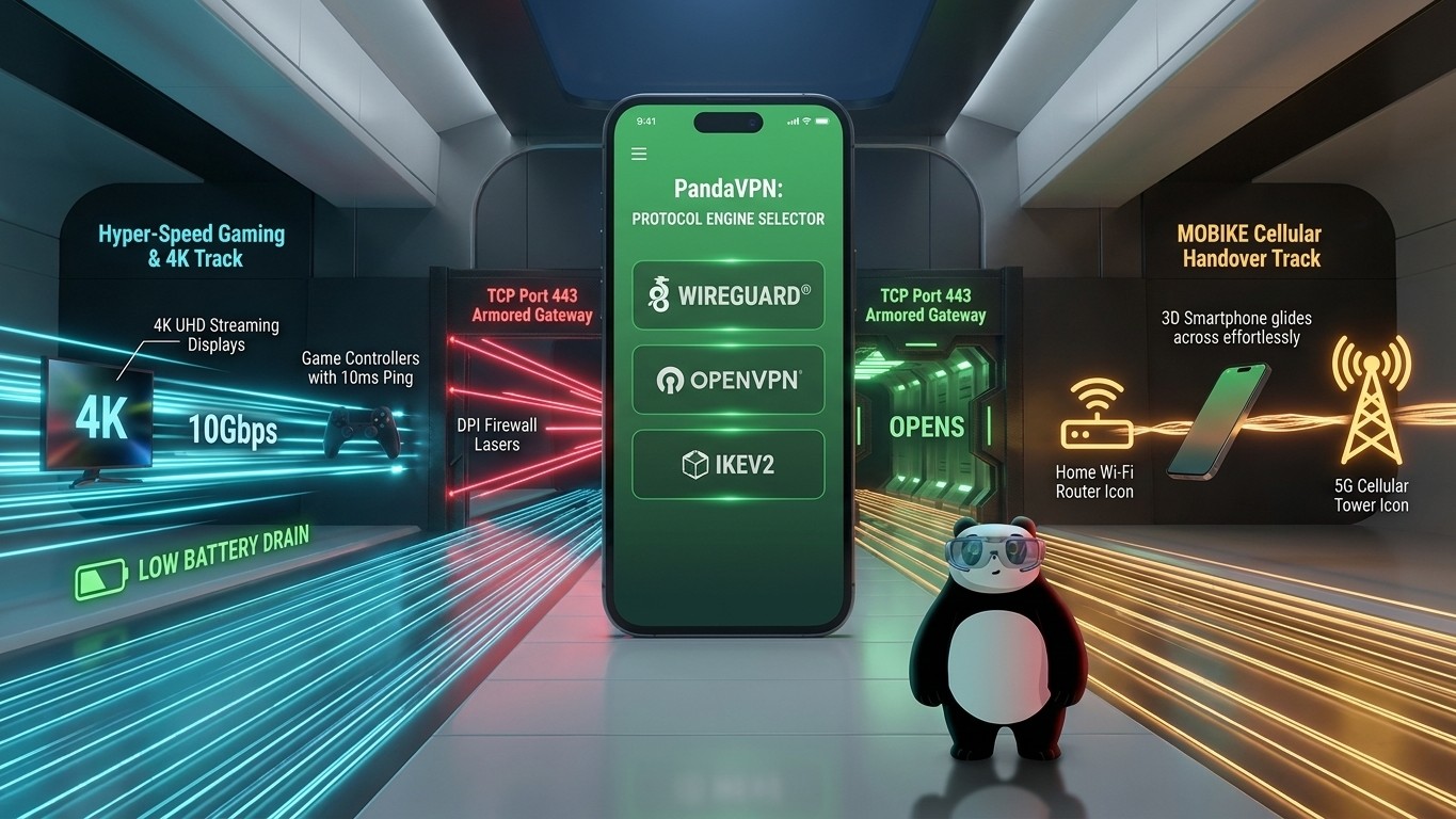 Choosing Your PandaVPN Protocol: WireGuard vs. OpenVPN vs. IKEv2